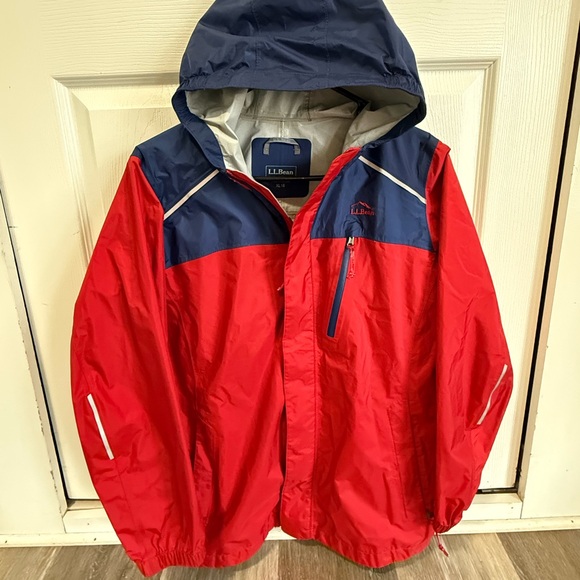 L.L. Bean Kids Raincoat in Red and Navy